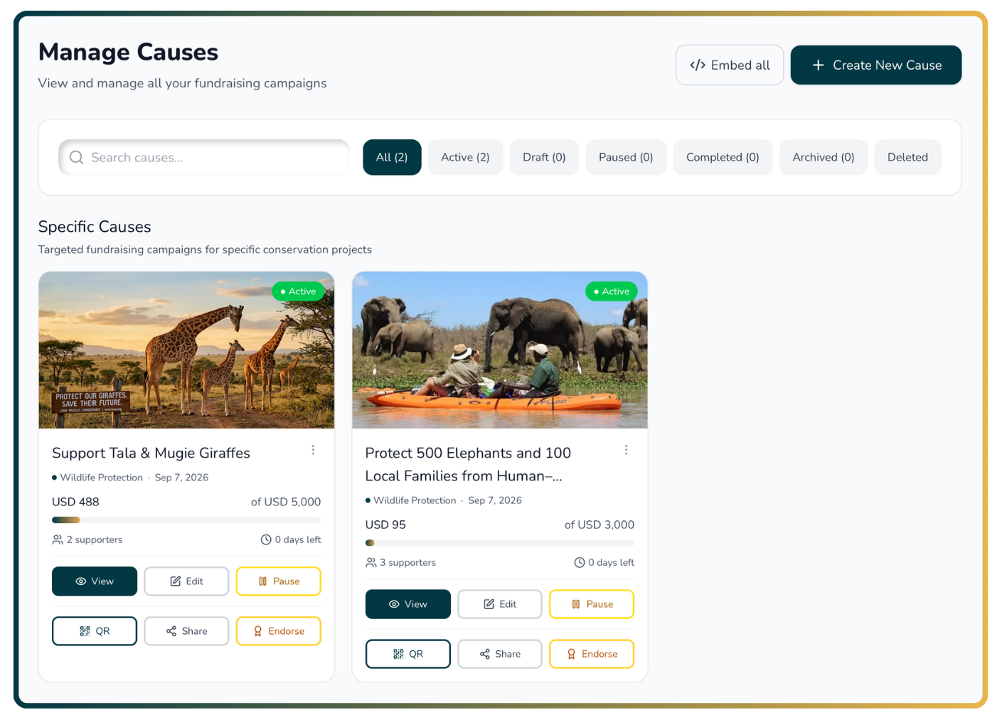 Campaign creation builder UI