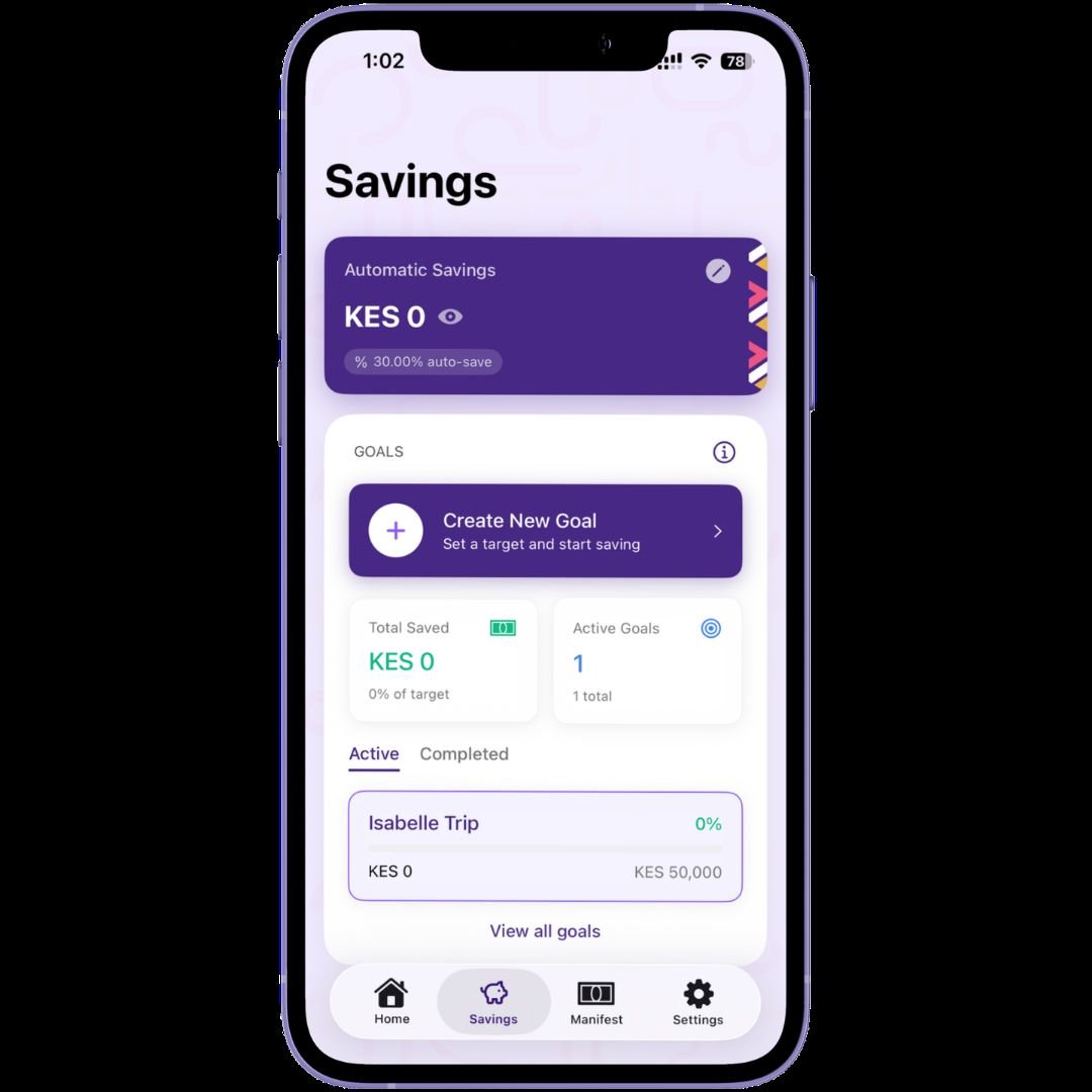 Shukran Pocket home screen with Save and Spend actions
